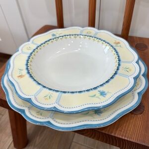 Set of 2 Lenox Provencal Garden Provencal Blossom Dinner Plate Soup Pasta Bowl